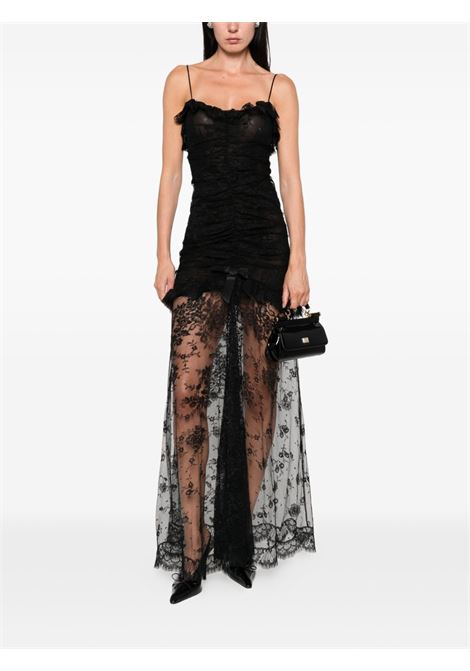 Black lace ruched dress Alessandra Rich - women ALESSANDRA RICH | FABX4134P46230900